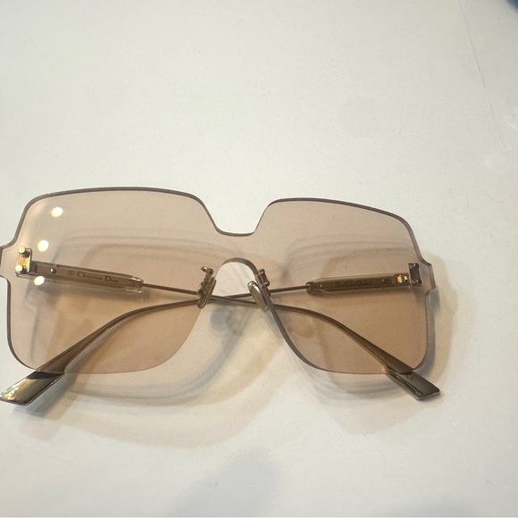 Dior Gold Geometric Sunglasses - Picture 3 of 5